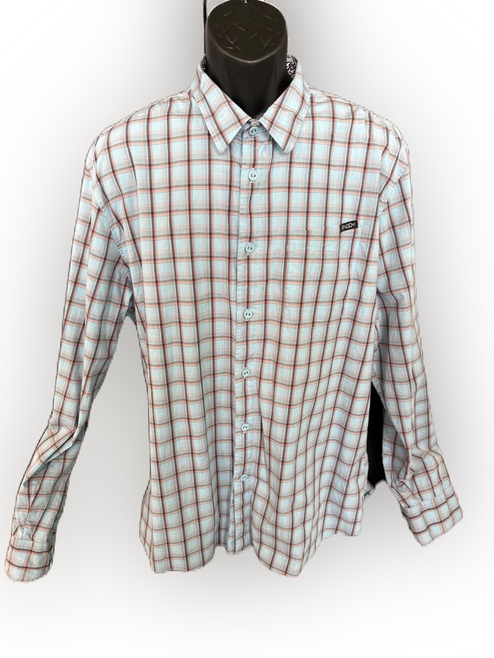 Volcom Men’s Plaid Button Down Shirt With Front Pocket. Size XL